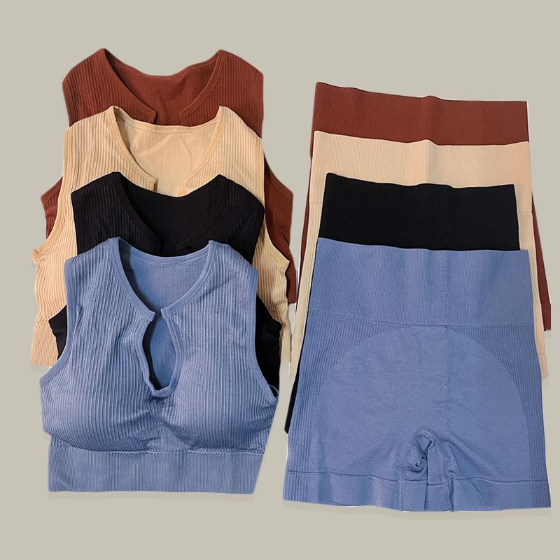 Yoga Set Gym Set Workout Clothes for Women Seamless Leggings Sports Bra Suit -OS00859-Veeddydropshipping