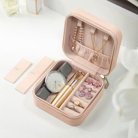 Jewelry Storage Box Travel Organizer Case Leather Storage  Display-JW01720-Veeddydropshipping