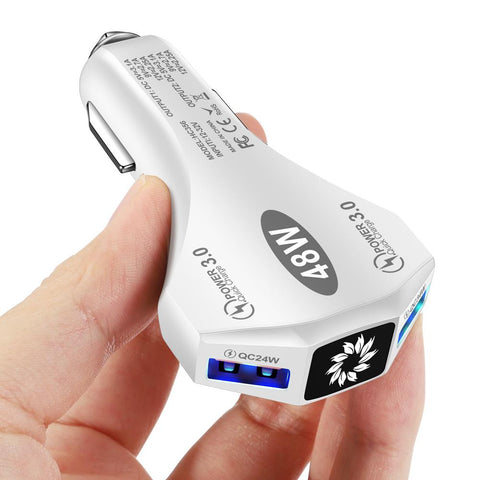 48W 2 Ports Car Charger Quick Charge 3.0 4.0 Mobile Phone Charger-PA01123-Veeddydropshipping