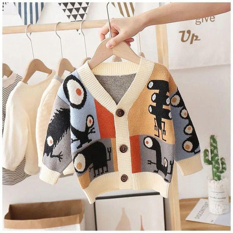 Children Cartoon Cardigan Sweater Boys Clothes Kids-Veeddydropshipping