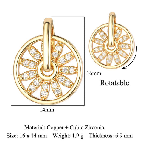 Snowflake  Zircon Fidget Pendant Wholesale Charms  Jewelry Necklace Fashion