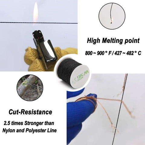 50Lbs-2000Lbs Black Kevlar Line Braided Fishing Assist Line High Tensile Strength -OS00328-Veeddydropshipping