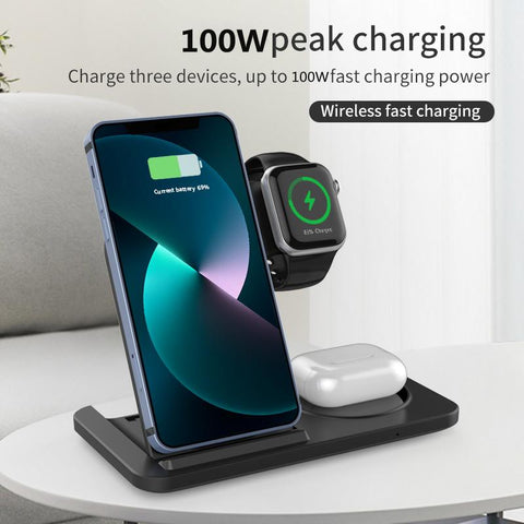 100W 3 In 1 Wireless Charger Stand For iPhon-PA01069-Veeddydropshipping