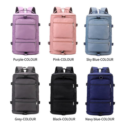 Shoulder Travel Backpack Lady Weekend Sports Yoga Luggage Zipper-BS00004-Veeddydropshipping