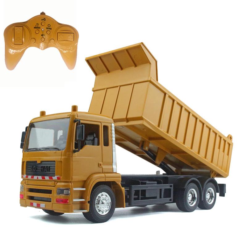 RC Car Dump Truck Toys Kids Boys Xmas Birthday Gifts Yellow Color RC Engineering-TB01424-Veeddydropshipping