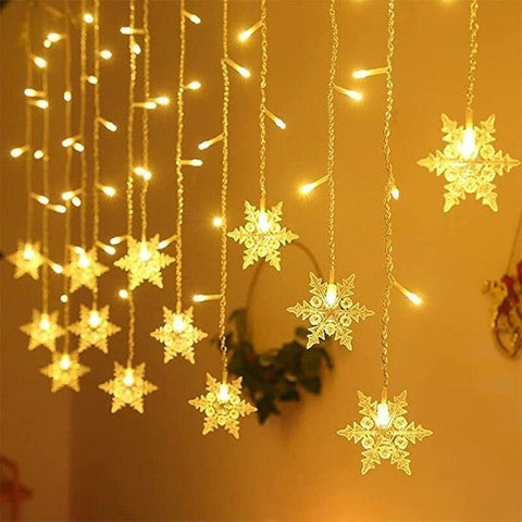 LED Curtain Snowflake String Lights Indoor&amp;Outdoor Wave Lighting-TI00912-Veeddydropshipping