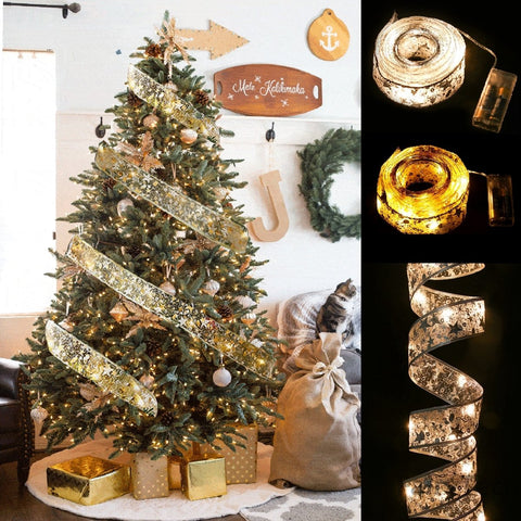 5M Christmas Ribbon Fairy Light String Garland Lights Christmas Tree Ornament-TI00934-Veeddydropshipping