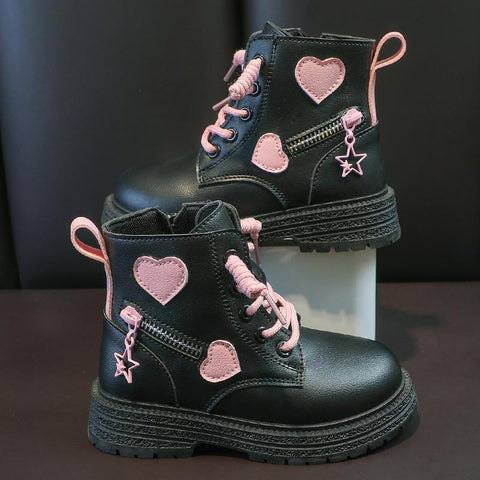 Girls Ankle Boots 2023 New Autumn and Winter Fashion Double Zip Beautiful-TB00130-Veeddydropshipping
