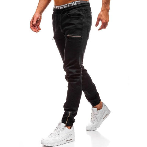 eans Sports MDrawstring Jeans Elastic Slim Pencil Pants-MF00606-Veeddydropshipping