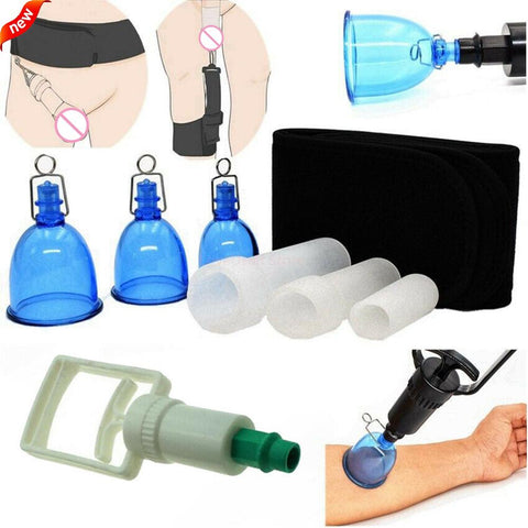 Male Penis Extender Vacuum Cup Set Glans Extension Silicone Sleeve Stretcher-BH01194-Veeddydropshipping