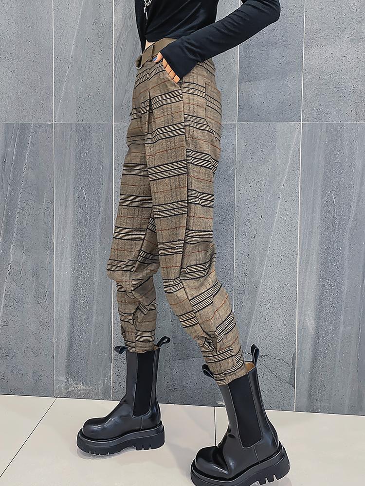 Vintage Back Elastic High Waist Pencil Pants-Veeddydropshipping