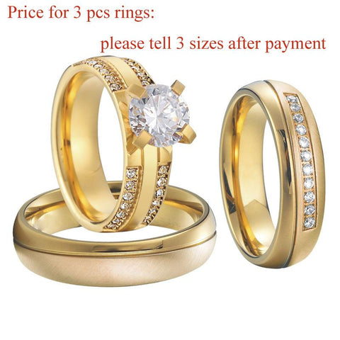 Wedding Set Lovers Alliance Big Stone Engagement Ring  -JW00419-Veeddydropshipping