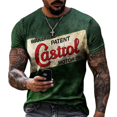 Retro 3D Print T-shirt Street Trendy O-Neck Short-MF00117-Veeddydropshipping