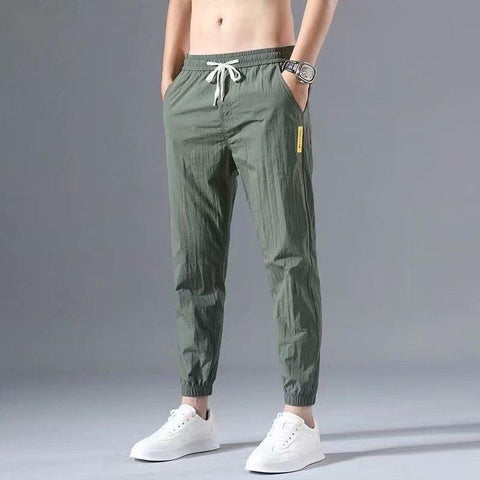 Silk Breathable Casual Pants Bunched Feet Nine-MF00411-Veeddydropshipping