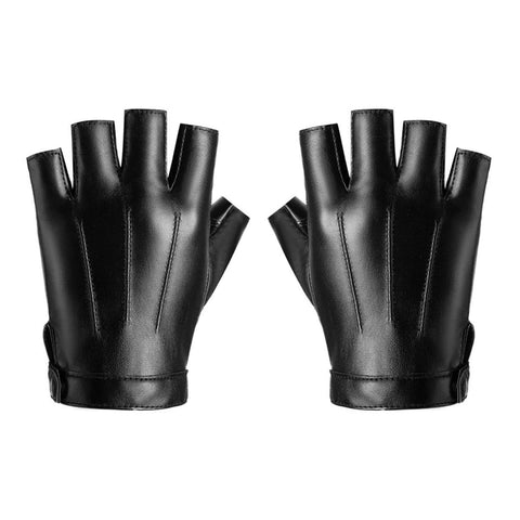 Breathable PU Leather Gloves Winter Fingerless Mittens Half Finger Gloves-OS01007-Veeddydropshipping