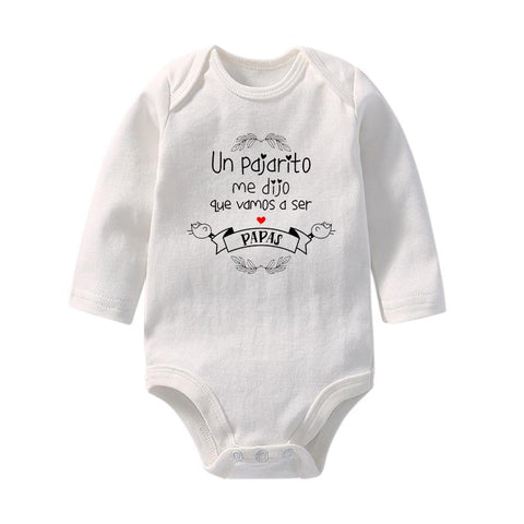 Baby Announcement Bodysuit Vas A Ser Papa Newborn Baby Long Sleeve-TB00308-Veeddydropshipping