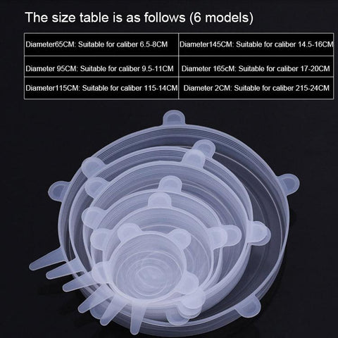 Silicone Six-Piece Set Fresh-Keeping Cover-HA00901-Veeddydropshipping