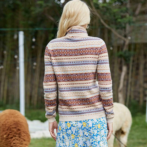 Women Sweater Wool Turtleneck Pullover Knitted Sweater-WF00082-Veeddydropshipping
