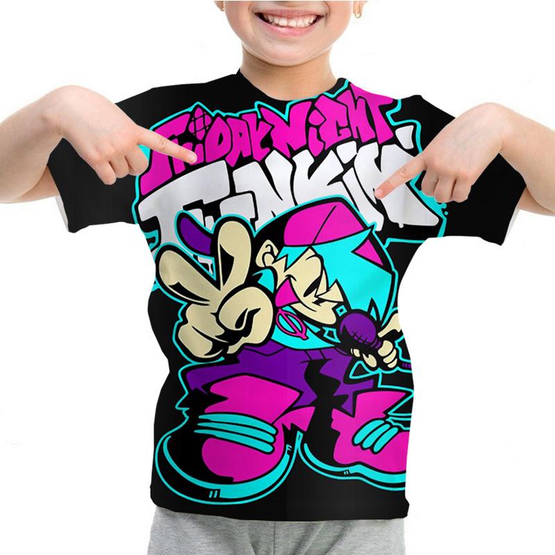 Boys Friday Night Funkin T Shirt Cartoon Fnf Game Funny Short Sleeve-TB01120-Veeddydropshipping
