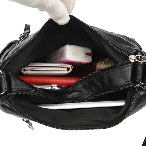 Bag Pu Leather Crossbody Bag Multi-pockets Messenger-BS00091-Veeddydropshipping