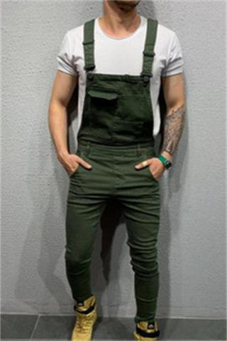 Button Splicing Suspender Pants Fashion Youth Casual-MF00512-Veeddydropshipping