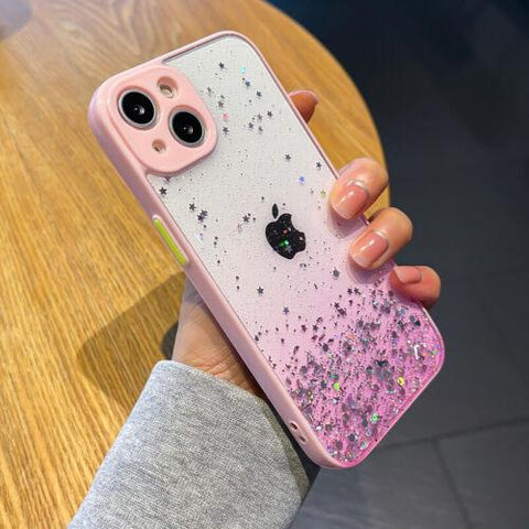 Case For iPhone 14 13 12 11 Pro Max XR 8 7 Glitter Clear Shockproof Phone Cover-PA00119-Veeddydropshipping