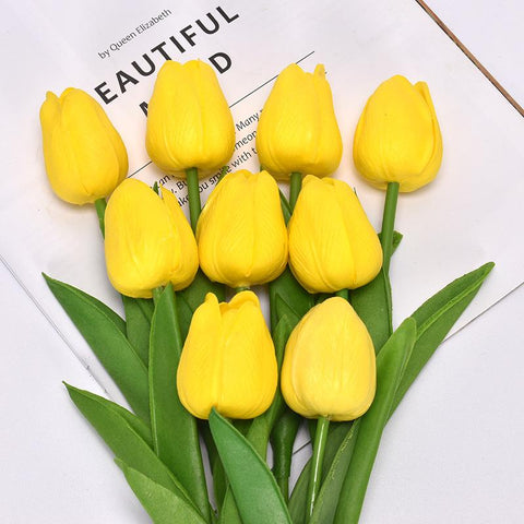 Tulip PU Artificial Flower Real Touch Bouquet-HA00658-Veeddydropshipping
