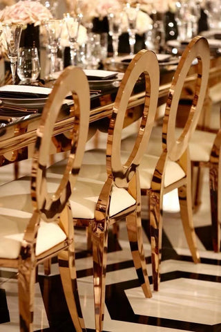 Metal gold Chair Wedding Chair With a Hole-HA01662-Veeddydropshipping