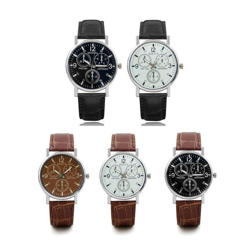 Clock Men Minimalist Dial Elegant Pointers quartz Watch Leather Belt Male -CE00767-Veeddydropshipping
