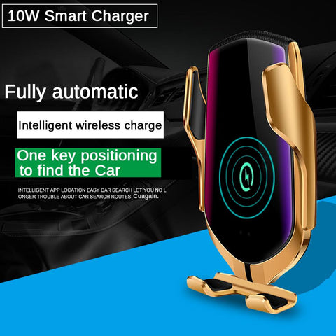 Qi Automatic Clamping 10W Wireless Charger Car Phone Holder Smart Infrared Sensor-PA00517-Veeddydropshipping