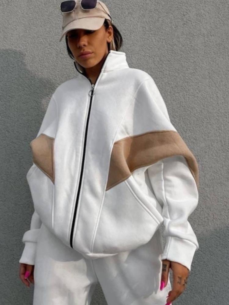 Winter Jogging Women Set Casual Long Sleeve Zipper Coat-Veeddydropshipping