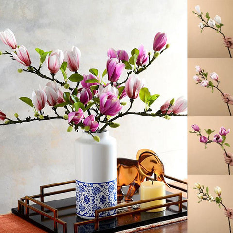 Artificial Magnolia Flower Branch For Home Decoration-HA00751-Veeddydropshipping