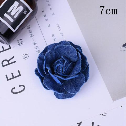Korea Denim Fabric Flowers Hair Accessories-HA00725-Veeddydropshipping