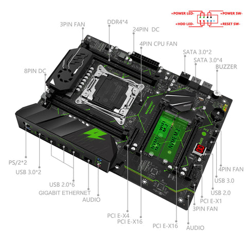 MR9A PRO Motherboard combo Kit With Xeon E5-CO00016-Veeddydropshipping