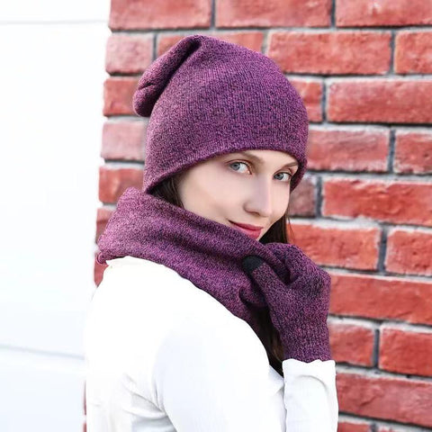 Women Knitted Hat Caps Velvet Head Hood-WF01244-Veeddydropshipping