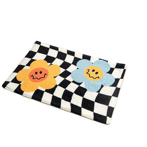 Checkerboard Carpet Non Slip Water Absorbing Mat-HA00517-Veeddydropshipping