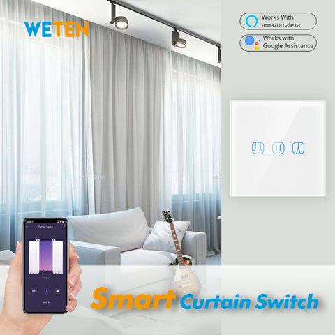Tuya WiFi Smart Curtain Blinds Switch APP Control Works with Alexa-TI01084-Veeddydropshipping