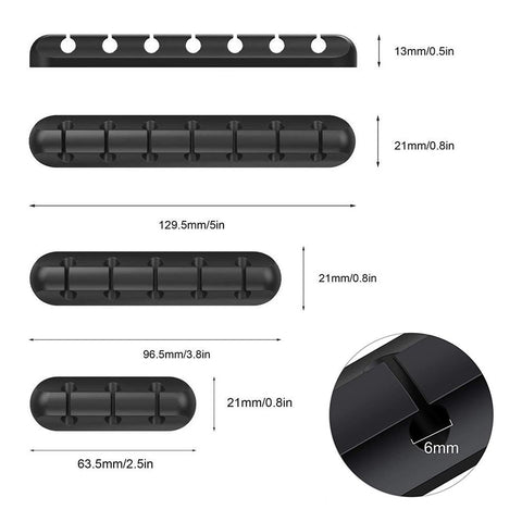 Cable Organizer Silicone USB Cable Winder Management Clips Desktop Cable Holder For Mouse Keyboard-PA00855-Veeddydropshipping