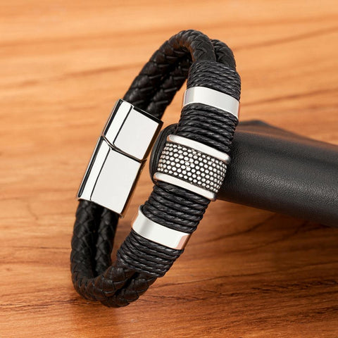 Leather Rope Wrap Special Style Classic Stainless Steel -JW00257-Veeddydropshipping