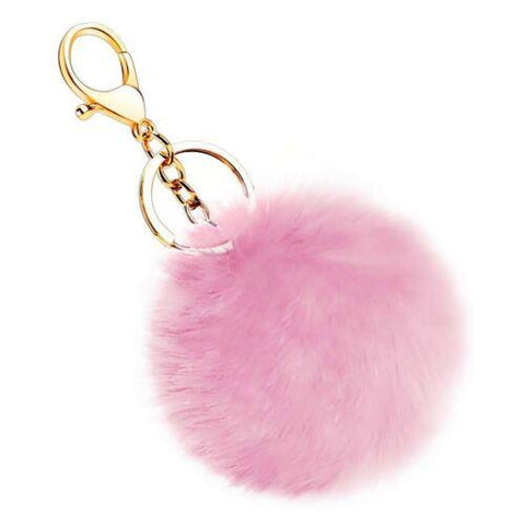Fluffy Rabbit Fur Chain Car Key Ring-WF01062-Veeddydropshipping