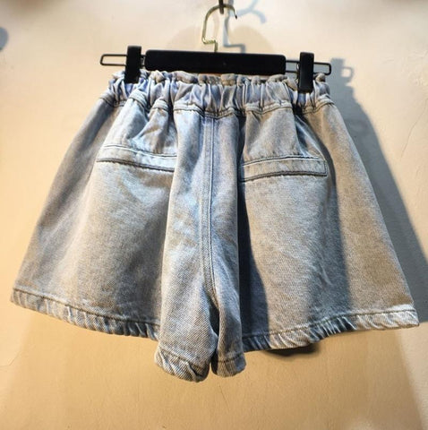 Women High Waist Loose Straight Denim Short Jeans-WF00498-Veeddydropshipping