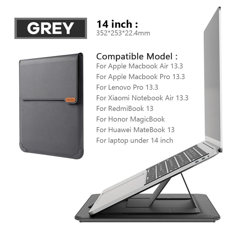 Laptop Sleeve Bag with Stand PU Leather-Veeddydropshipping