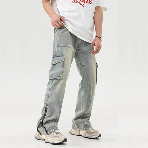 Cargo Jeans Pants Fashion Hi Street Vintage Retro-MF00580-Veeddydropshipping