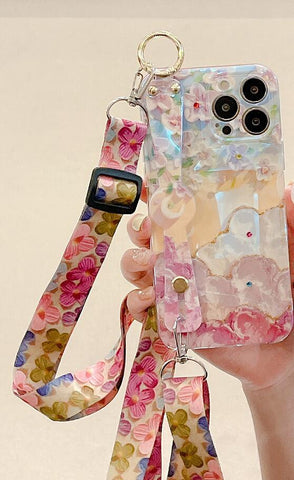 Bling Wristband Flower Soft Phone Case For Huawei P40 Lite P30 Pro P50 Nova 8-PA00264-Veeddydropshipping