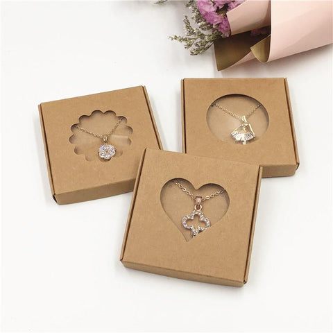 50Sets Kraft Paper Handmade Jewelry Set Packing Displays-JW01660-Veeddydropshipping