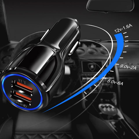 3.1A Dual USB Car Charger LED Fast Charging-PA01159-Veeddydropshipping