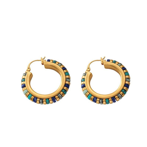 Retro Jewelry Green Stones Earrings Luxury Design Earrings For Women -JW01411-Veeddydropshipping
