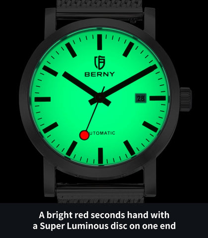 Automatic  Luminous Stainless Steel  Mechanical Swiss Railway Watch-JW00621-Veeddydropshipping