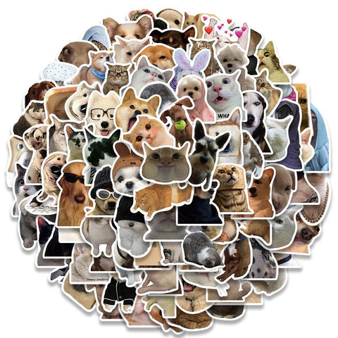 10/30/50/100pcs Funny Cat Dog Meme Stickers Decal DIY Scrapbook-TB01647-Veeddydropshipping
