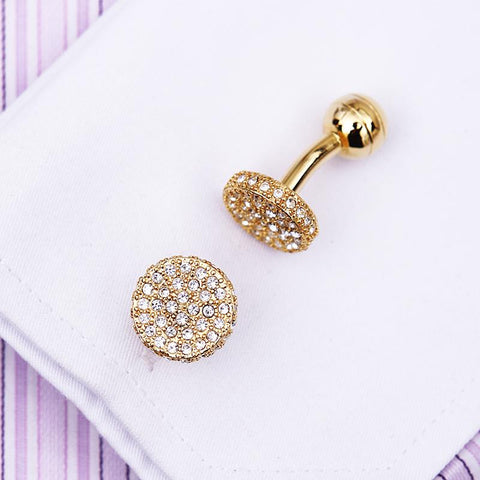 Jewelry shirt cufflinks mens Brand Light Yellow Gold Color -JW01323-Veeddydropshipping